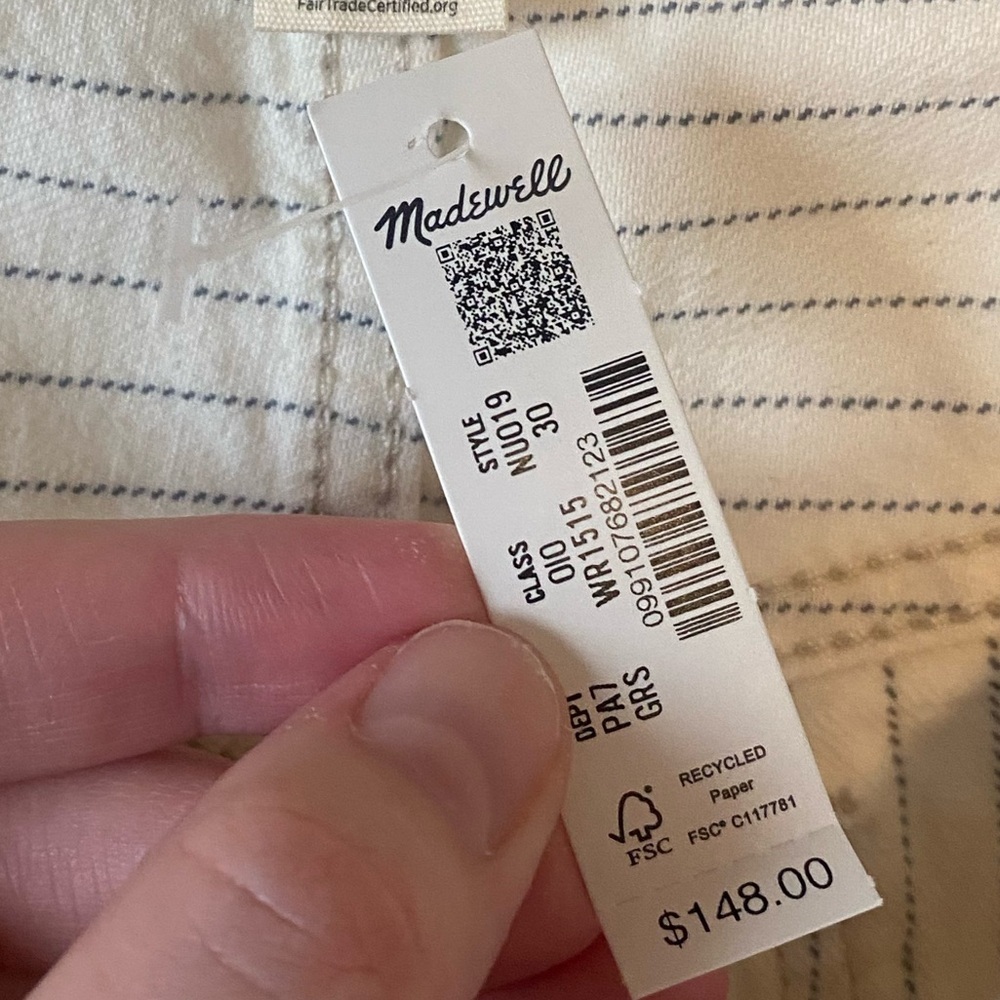NWT - Madewell - Low-Slung Baggy Jeans - Striped - Size 30 - Picture 16 of 16